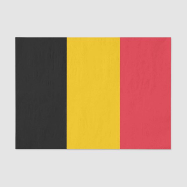 Patriotisches Papiertaschentuch mit Flagge Belgien Seidenpapier (Vorderseite)