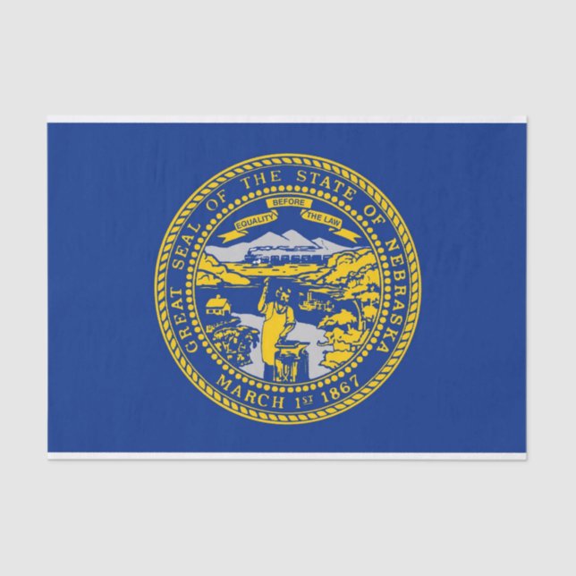 Patriotisches Papiertaschentuch mit Flagge Nebrask Seidenpapier (Vorderseite)