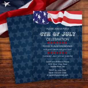 Patriotisches Party der amerikanischen Flagge am 4 Einladung