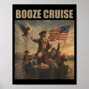 Patriotisches Partyboot Lustig 4. Juli Alkohol Poster