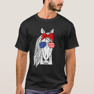 Patriotisches Pferd 4. Juli Lustige Sonnenbrille H T-Shirt