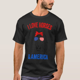 Patriotisches Pferd American Sun Brillen 4. Juli W T-Shirt