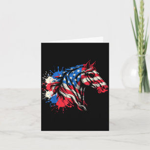Patriotisches Pferd amerikanische Flagge Splash Ar Karte