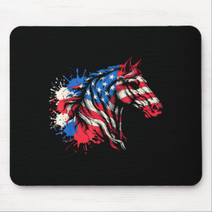 Patriotisches Pferd amerikanische Flagge Splash Ar Mousepad
