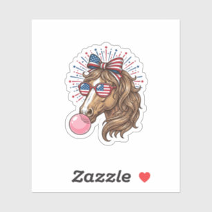 Patriotisches Pferd Bubble Gum Vintage Vector T-Sh Aufkleber