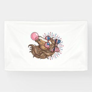 Patriotisches Pferd Bubble Gum Vintage Vector T-Sh Banner