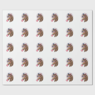 Patriotisches Pferd Bubble Gum Vintage Vector T-Sh Geschenkpapier