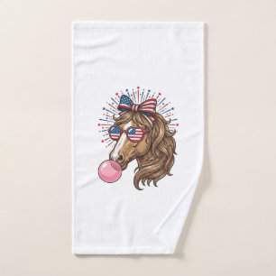 Patriotisches Pferd Bubble Gum Vintage Vector T-Sh Handtuch