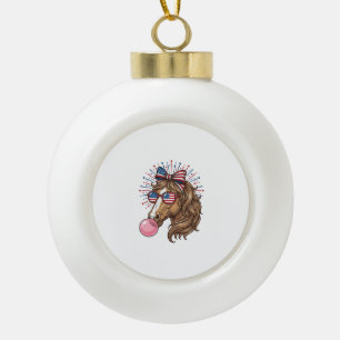 Patriotisches Pferd Bubble Gum Vintage Vector T-Sh Keramik Kugel-Ornament
