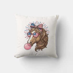 Patriotisches Pferd Bubble Gum Vintage Vector T-Sh Kissen