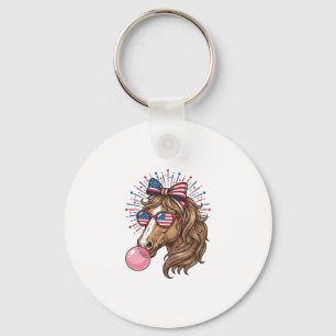 Patriotisches Pferd Bubble Gum Vintage Vector T-Sh Schlüsselanhänger