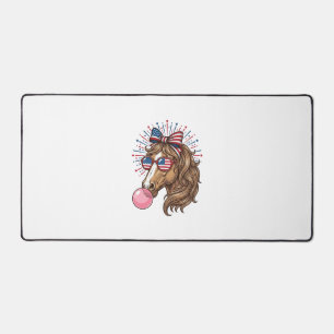 Patriotisches Pferd Bubble Gum Vintage Vector T-Sh Schreibtischunterlage