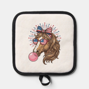 Patriotisches Pferd Bubble Gum Vintage Vector T-Sh Topflappen