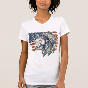 Patriotisches Pferd Flagge Vintage Vektor T-Shirt 