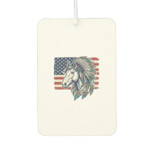 Patriotisches Pferd Flagge Vintage Vektor T-Shirt Autolufterfrischer