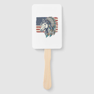 Patriotisches Pferd Flagge Vintage Vektor T-Shirt Fächer