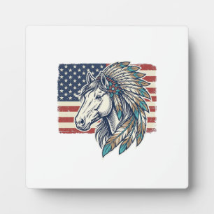 Patriotisches Pferd Flagge Vintage Vektor T-Shirt Fotoplatte