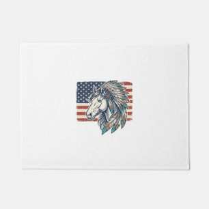 Patriotisches Pferd Flagge Vintage Vektor T-Shirt  Fußmatte