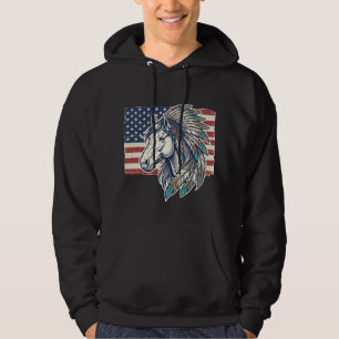 Patriotisches Pferd Flagge Vintage Vektor T-Shirt  Hoodie