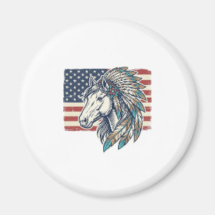 Patriotisches Pferd Flagge Vintage Vektor T-Shirt Magnet