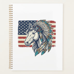 Patriotisches Pferd Flagge Vintage Vektor T-Shirt  Planer