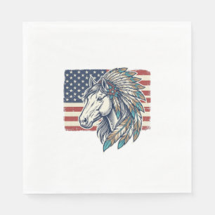 Patriotisches Pferd Flagge Vintage Vektor T-Shirt Serviette