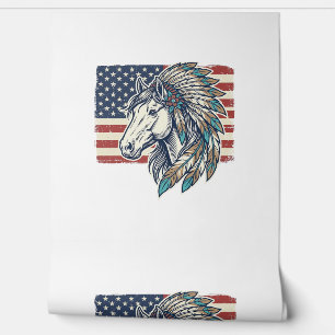 Patriotisches Pferd Flagge Vintage Vektor T-Shirt  Tapete