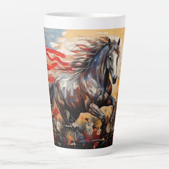 Patriotisches Pferd Milchtasse (Vorderseite)