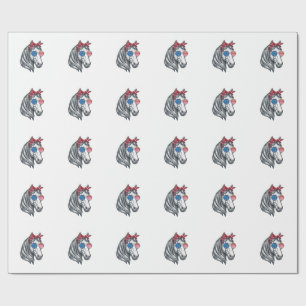 Patriotisches Pferd mit Flagge Sonnenbrille Vintag Geschenkpapier