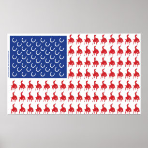Patriotisches Pferd und Reiter Poster