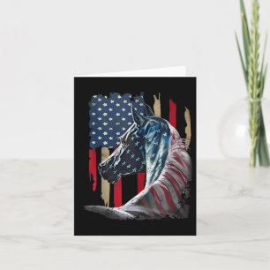 Patriotisches Pferd US-Flagge Vintages Pferd 4. Ju Karte