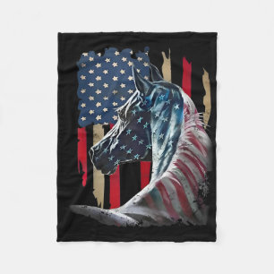 Patriotisches Pferd USA-Flagge Vintage-Pferd 4. Ju Fleecedecke