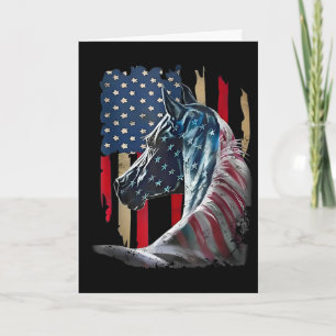 Patriotisches Pferd USA-Flagge Vintage-Pferd 4. Ju Karte
