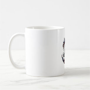 Patriotisches Pferd Vintage-Stich Vektor Kunst Kaffeetasse