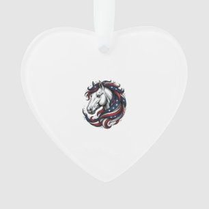 Patriotisches Pferd Vintage-Stich Vektor Kunst Ornament