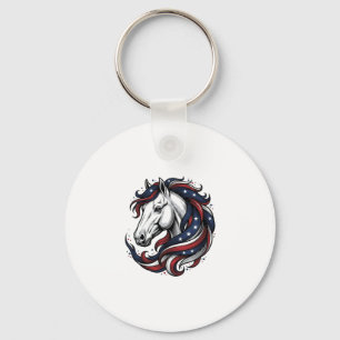 Patriotisches Pferd Vintage-Stich Vektor Kunst Schlüsselanhänger