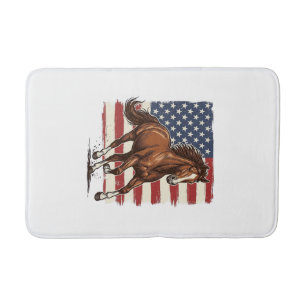 Patriotisches Pferd Vintage Western Vektor Design_ Badematte