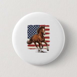 Patriotisches Pferd Vintage Western Vektor Design_ Button