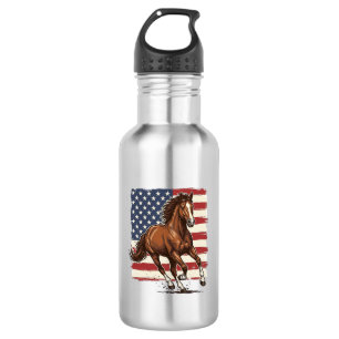Patriotisches Pferd Vintage Western Vektor Design_ Edelstahlflasche
