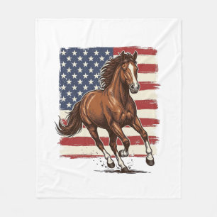 Patriotisches Pferd Vintage Western Vektor Design_ Fleecedecke