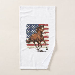 Patriotisches Pferd Vintage Western Vektor Design_ Handtuch