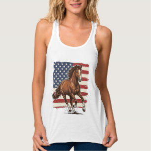 Patriotisches Pferd Vintage Western Vektor Design_ Tank Top