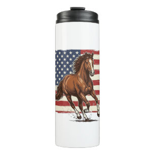 Patriotisches Pferd Vintage Western Vektor Design_ Thermosbecher