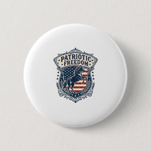 Patriotisches Pferde-Ranch-Mom-Vektorgrafik-T-Shir Button