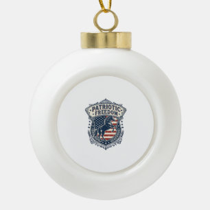 Patriotisches Pferde-Ranch-Mom-Vektorgrafik-T-Shir Keramik Kugel-Ornament