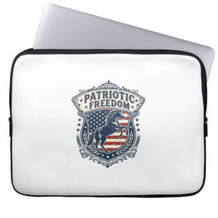 Patriotisches Pferde-Ranch-Mom-Vektorgrafik-T-Shir Laptopschutzhülle