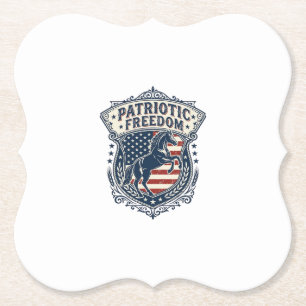 Patriotisches Pferde-Ranch-Mom-Vektorgrafik-T-Shir Untersetzer