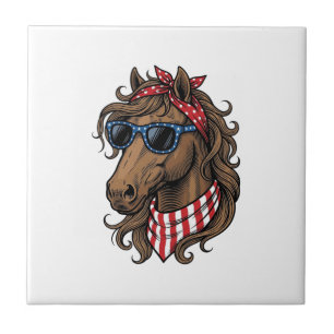 Patriotisches Pferdekopf-Vektor-Shirt-Design_1 Fliese