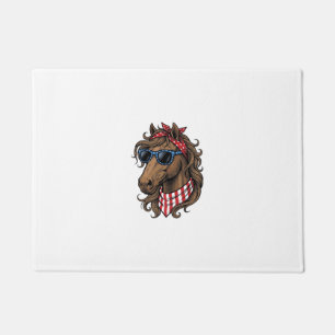 Patriotisches Pferdekopf-Vektor-Shirt-Design_1 Fußmatte