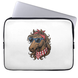 Patriotisches Pferdekopf-Vektor-Shirt-Design_1 Laptopschutzhülle